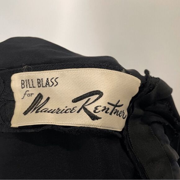 Vintage 1960s Bill Blass for Maurice Rentner Ostrich Lace Cocktail Dress - Picture 6 of 9